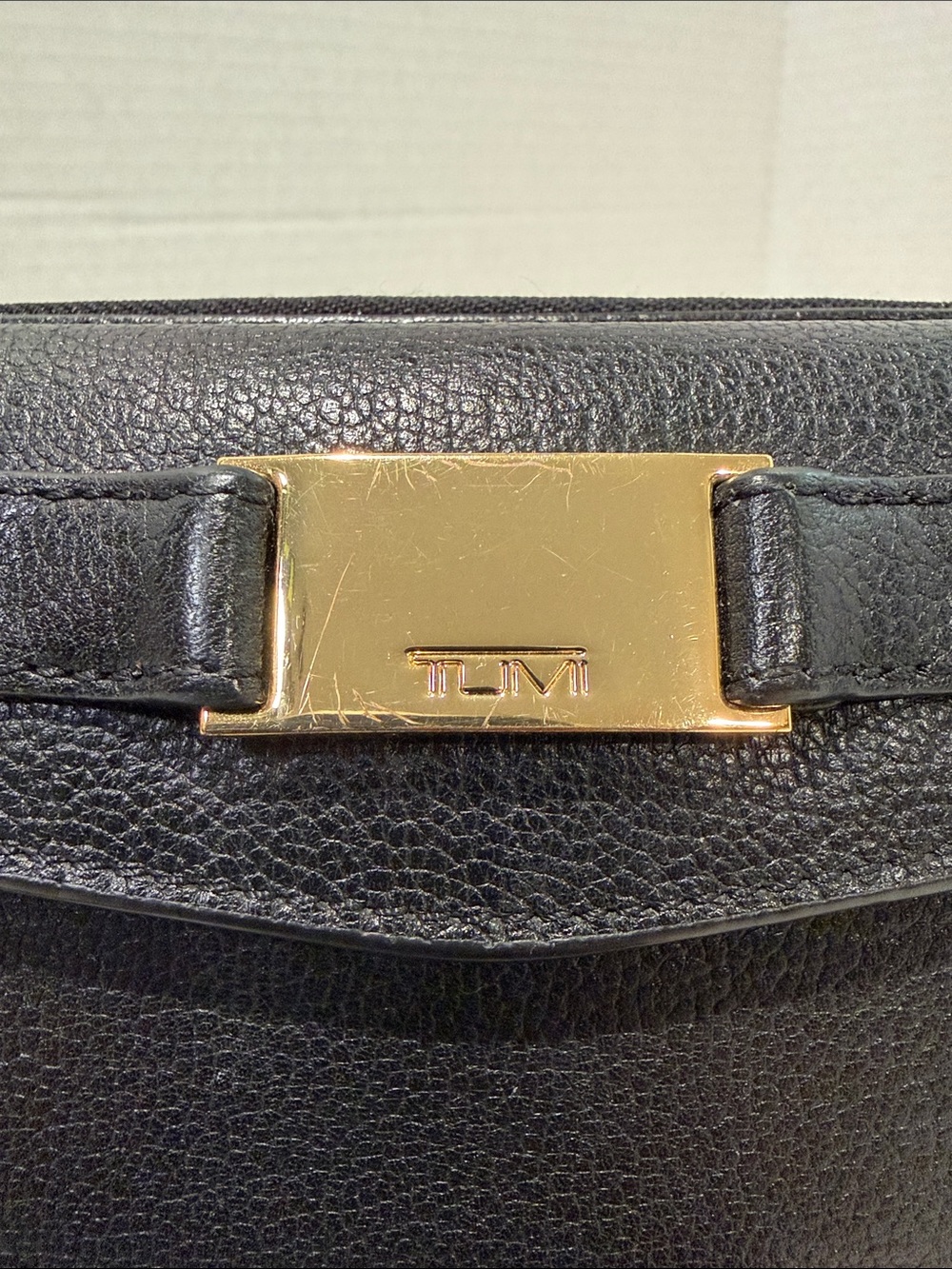 TUMI Crossbody with Gold tone Logo Accent Plate - Picture 2 of 16